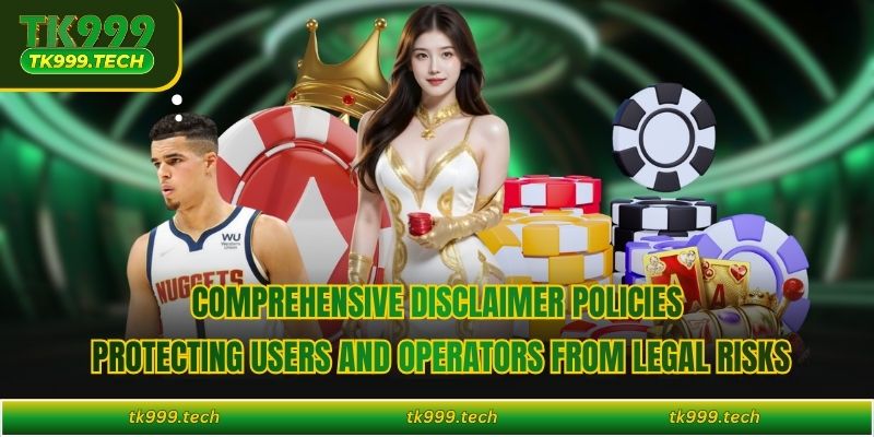 Comprehensive disclaimer policies protecting users and operators from legal risks