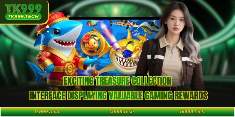 Exciting treasure collection interface displaying valuable gaming rewards